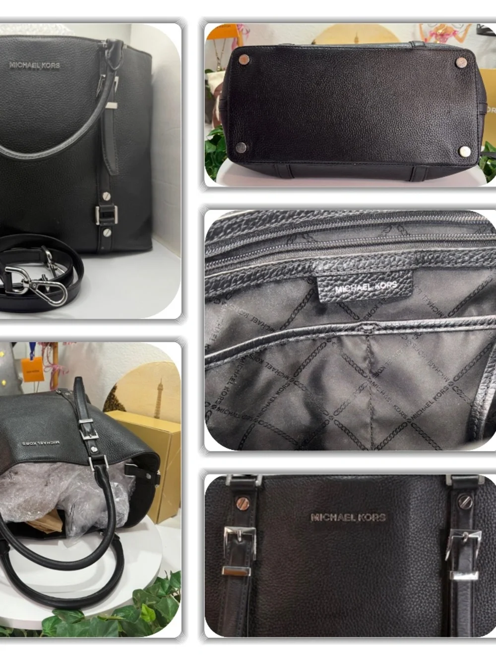 SASSY MICHAEL KORS PEBBLED LEATHER BLACK 2-WAY HANDBAG! MSRP $478